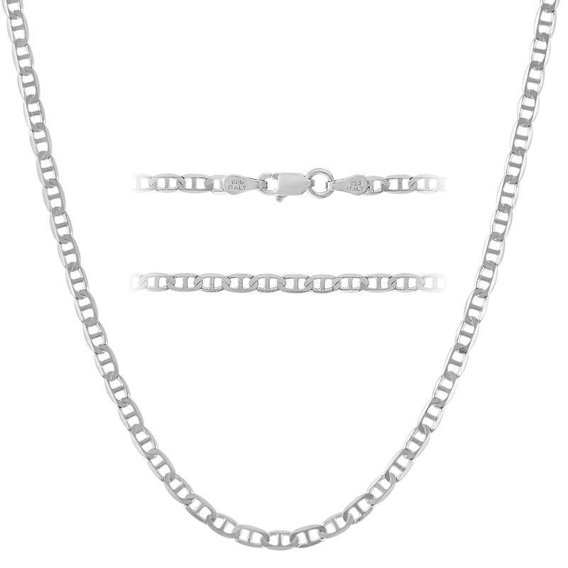 LeCalla Massief 925 sterling zilver, Italiaans 3 mm, 4 mm LeCalla Massief 925 sterling zilver, Italiaans 3 mm, 4 mm
