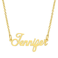 KISPER 18K Gold Stainless Steel Name Pendant Necklace Lobster Claw Alphabets D-J