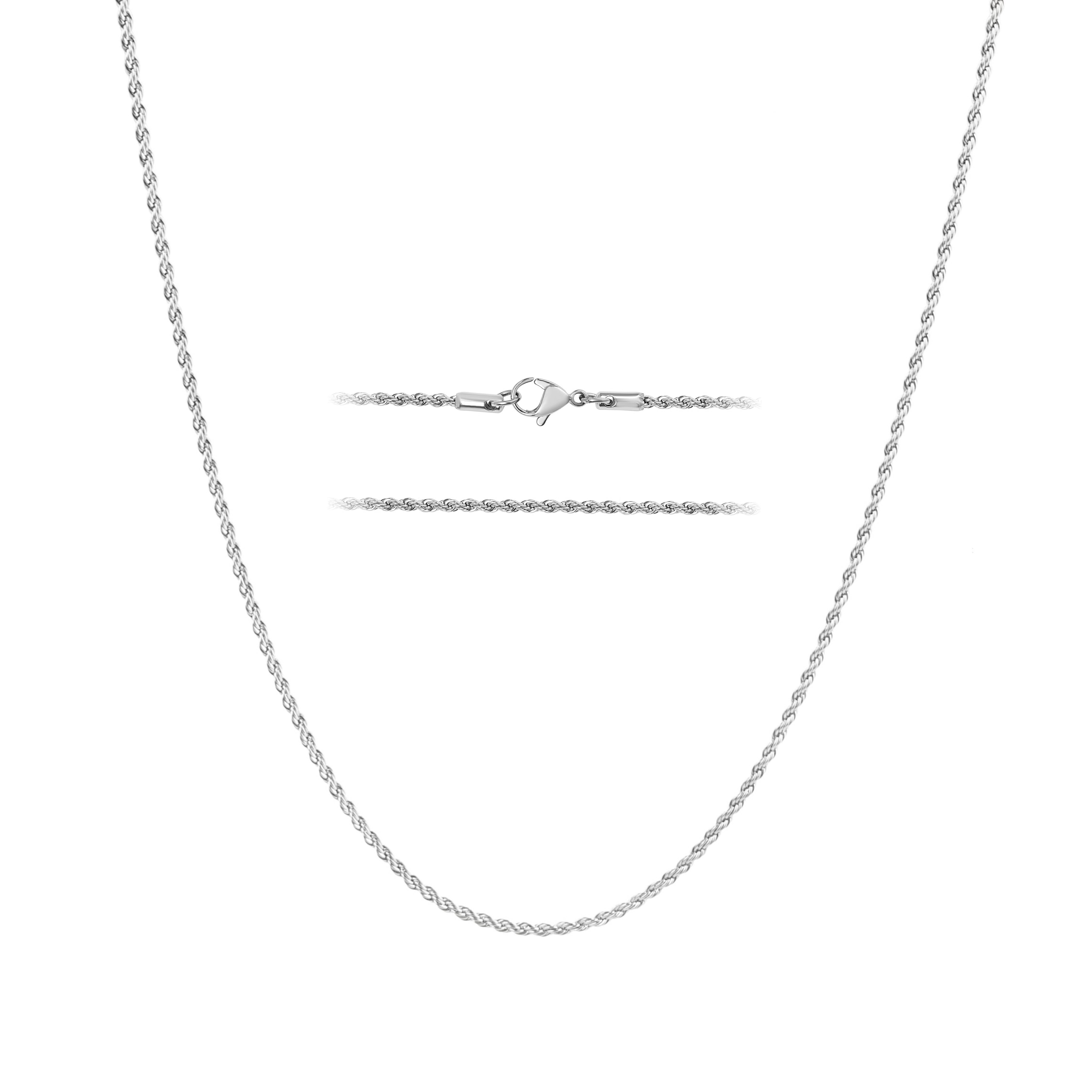 White gold necklace rope sales