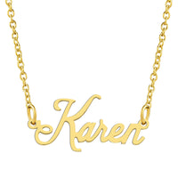 KISPER 18K Gold Stainless Steel Name Pendant Necklace Lobster Claw Alphabets K-P