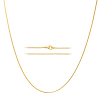 KISPER 24k Gold 1.2mm Stainless Steel Box Chain Necklace with Lobster Clasp