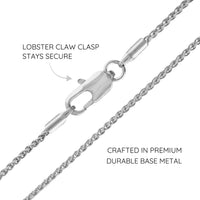 KISPER 1.5mm Thin Brass Wheat Chain Necklace with Lobster Clasp