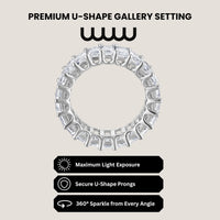 CZ Eternity Band Ring in 14K White Gold Plating – Round, Oval & Emerald Cut