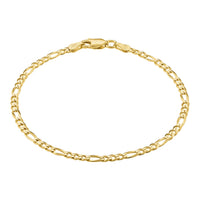 18K Gold Plated 925 Sterling Silver Chain Bracelet for Women – Curb, Figaro, Mariner & Rope Styles