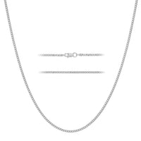 KISPER 925 Sterling Silver Italian Cuban Chain Necklace w/ Lobster Clasp