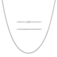 KISPER 925 Sterling Silver 1.75, 2.5mm Italian Cuban Chain Necklace w/ Lobster Clasp